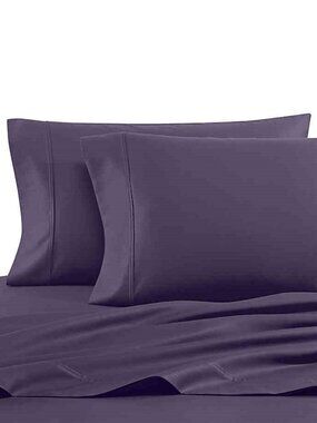 new 3-piece PURPLE Heartland 400 TC 100% Cotton Satee-Weave TWIN Sheet Set
